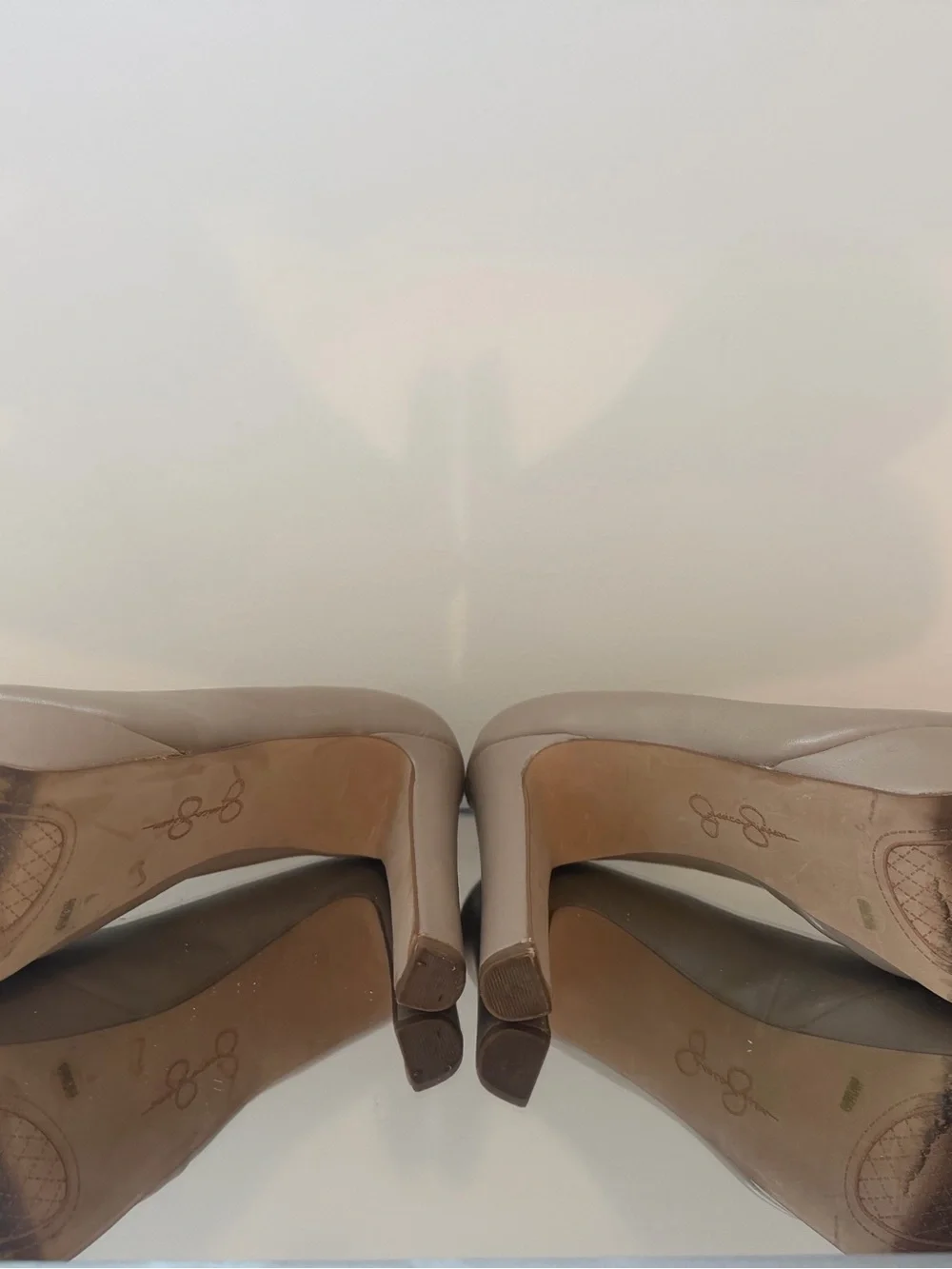Jessica Simpson Platform High Heel Pumps in Taupe